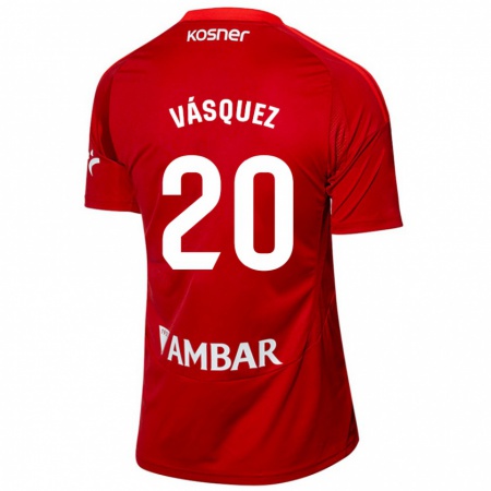 Kandiny Donna Maglia José Vásquez #20 Bianco Blu Kit Gara Away 2024/25 Maglietta