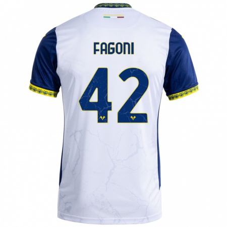 Kandiny Dames Marco Fagoni #42 Witblauw Uitshirt Uittenue 2024/25 T-Shirt