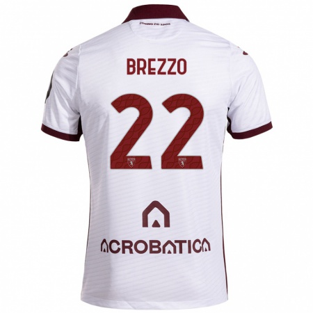 Kandiny Dames Matteo Brezzo #22 Wit Kastanjebruin Uitshirt Uittenue 2024/25 T-Shirt