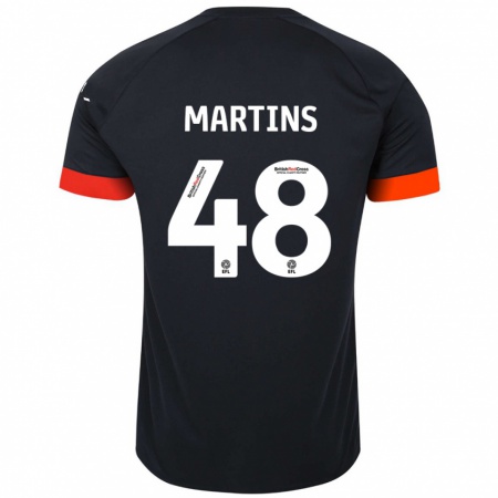 Kandiny Dames Dominic Dos Santos Martins #48 Zwart Oranje Uitshirt Uittenue 2024/25 T-Shirt