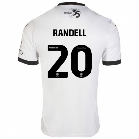 Kandiny Dames Adam Randell #20 Wit Zwart Uitshirt Uittenue 2024/25 T-Shirt