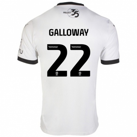 Kandiny Dames Brendan Galloway #22 Wit Zwart Uitshirt Uittenue 2024/25 T-Shirt