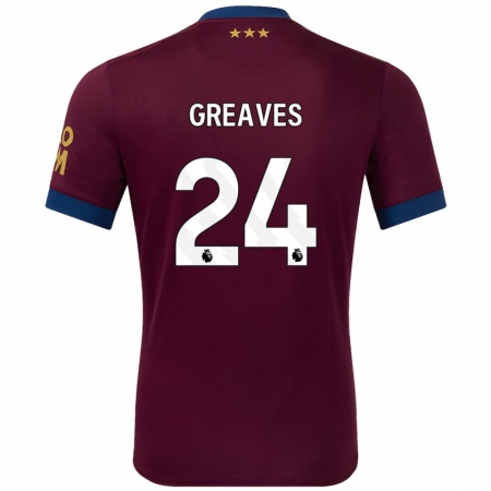 Kandiny Dames Jacob Greaves #24 Bruin Uitshirt Uittenue 2024/25 T-Shirt