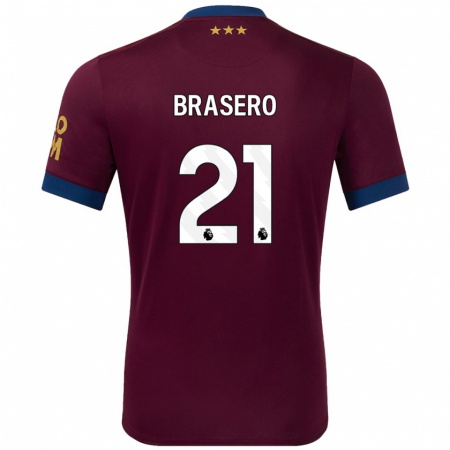 Kandiny Dames Sarah Brasero-Carreira #21 Bruin Uitshirt Uittenue 2024/25 T-Shirt