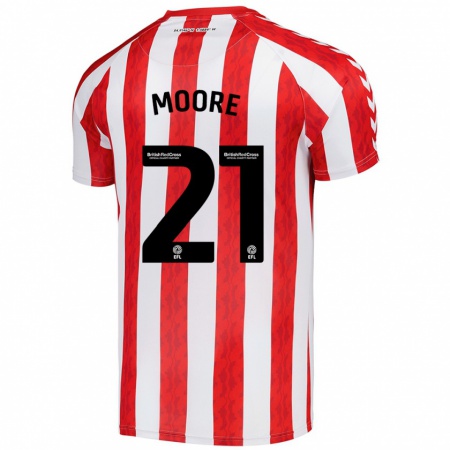 Kandiny Kinderen Simon Moore #21 Rood Wit Thuisshirt Thuistenue 2024/25 T-Shirt