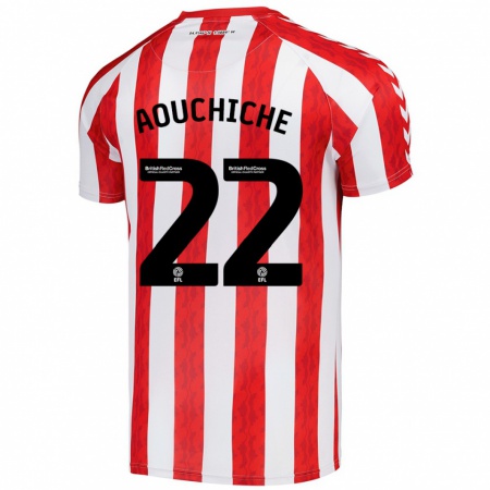 Kandiny Kinderen Adil Aouchiche #22 Rood Wit Thuisshirt Thuistenue 2024/25 T-Shirt