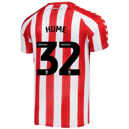 Kandiny Bambino Maglia Trai Hume #32 Rosso Bianco Kit Gara Home 2024/25 Maglietta