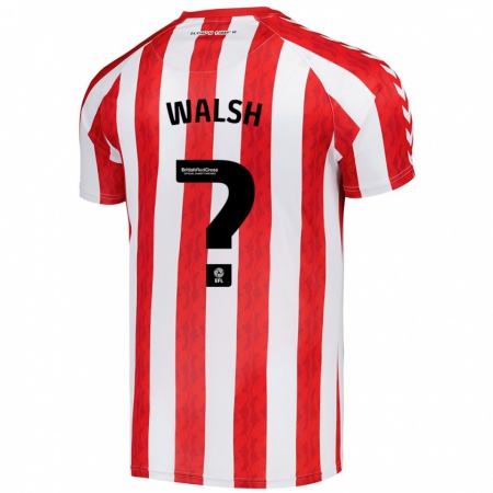 Kandiny Bambino Maglia Rhys Walsh #0 Rosso Bianco Kit Gara Home 2024/25 Maglietta