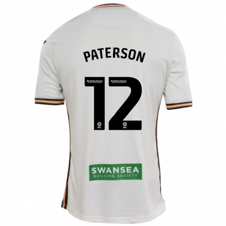 Kandiny Kinderen Jamie Paterson #12 Wit Thuisshirt Thuistenue 2024/25 T-Shirt