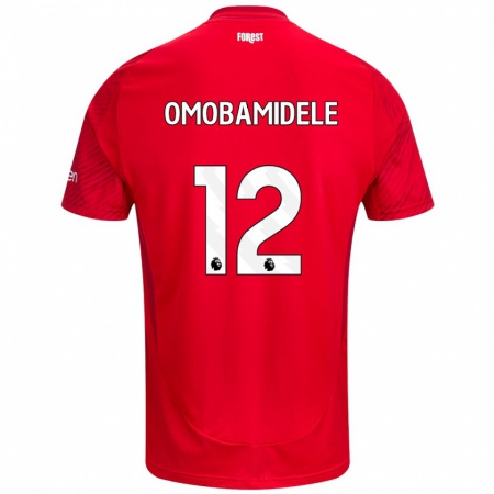 Kandiny Kinderen Andrew Omobamidele #12 Rood Wit Thuisshirt Thuistenue 2024/25 T-Shirt