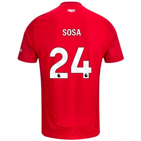 Kandiny Bambino Maglia Ramón Sosa #24 Rosso Bianco Kit Gara Home 2024/25 Maglietta