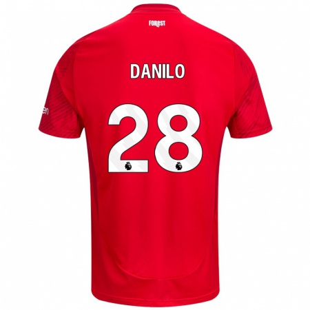 Kandiny Kinderen Danilo #28 Rood Wit Thuisshirt Thuistenue 2024/25 T-Shirt