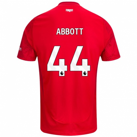 Kandiny Kinderen Zach Abbott #44 Rood Wit Thuisshirt Thuistenue 2024/25 T-Shirt