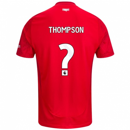 Kandiny Kinderen Will Thompson #0 Rood Wit Thuisshirt Thuistenue 2024/25 T-Shirt