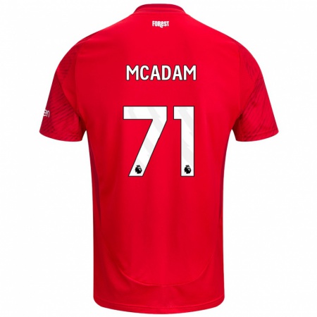 Kandiny Kinderen Kyle Mcadam #71 Rood Wit Thuisshirt Thuistenue 2024/25 T-Shirt