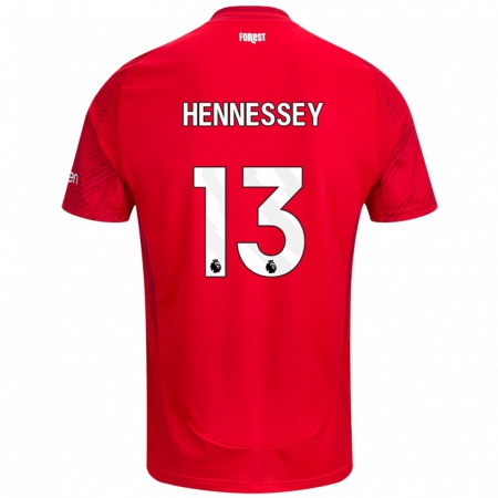 Kandiny Kinderen Wayne Hennessey #13 Rood Wit Thuisshirt Thuistenue 2024/25 T-Shirt