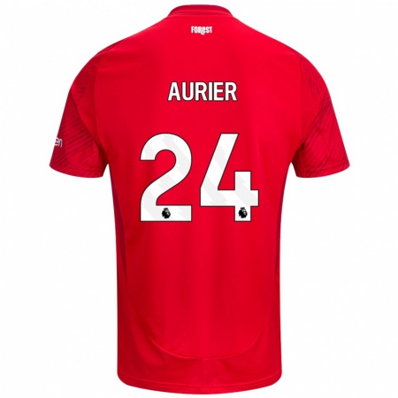 Kandiny Kinderen Serge Aurier #24 Rood Wit Thuisshirt Thuistenue 2024/25 T-Shirt