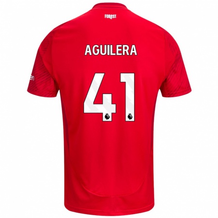 Kandiny Bambino Maglia Brandon Aguilera #41 Rosso Bianco Kit Gara Home 2024/25 Maglietta