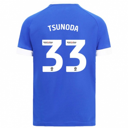 Kandiny Kinderen Ryotaro Tsunoda #33 Hemelsblauw Thuisshirt Thuistenue 2024/25 T-Shirt