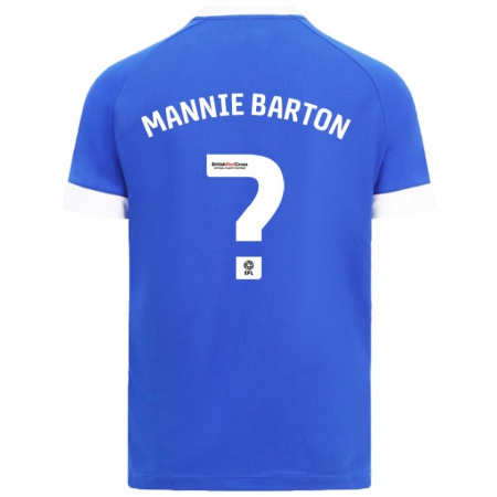 Kandiny Kinderen Mannie Barton #0 Hemelsblauw Thuisshirt Thuistenue 2024/25 T-Shirt