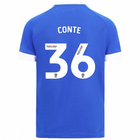 Kandiny Kinderen Raheem Conte #36 Hemelsblauw Thuisshirt Thuistenue 2024/25 T-Shirt