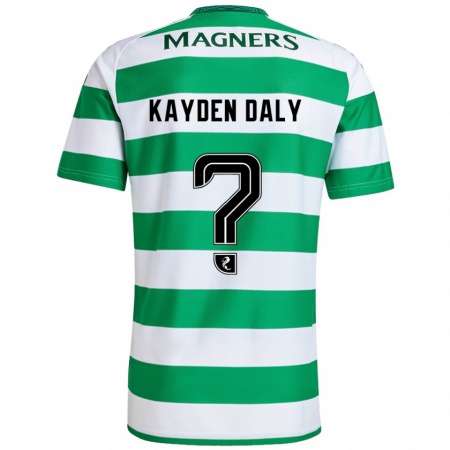 Kandiny Bambino Maglia Kayden Daly #0 Verde Bianco Kit Gara Home 2024/25 Maglietta