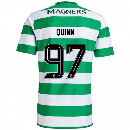 Kandiny Kinderen Ben Quinn #97 Groen Wit Thuisshirt Thuistenue 2024/25 T-Shirt