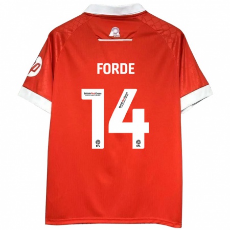 Kandiny Kinderen Anthony Forde #14 Rood Wit Thuisshirt Thuistenue 2024/25 T-Shirt