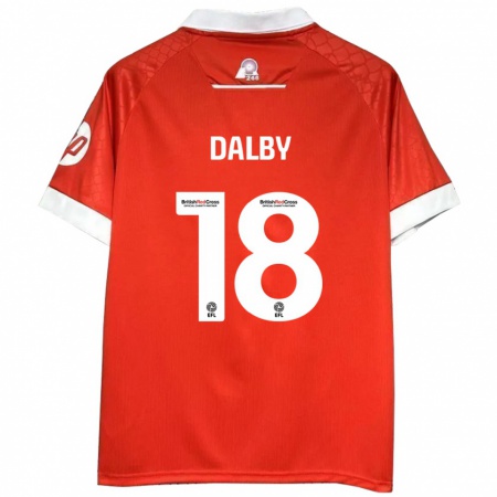 Kandiny Kinderen Sam Dalby #18 Rood Wit Thuisshirt Thuistenue 2024/25 T-Shirt