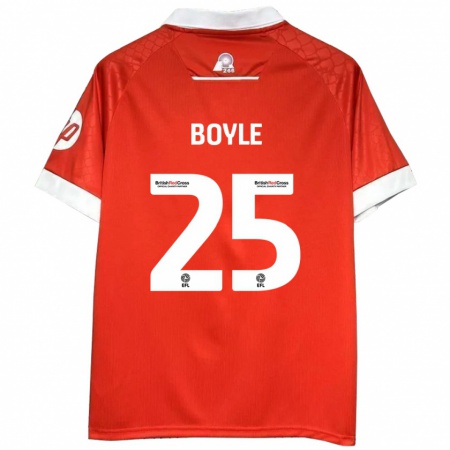 Kandiny Kinderen Will Boyle #25 Rood Wit Thuisshirt Thuistenue 2024/25 T-Shirt