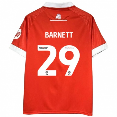 Kandiny Kinderen Ryan Barnett #29 Rood Wit Thuisshirt Thuistenue 2024/25 T-Shirt