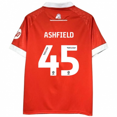 Kandiny Kinderen Harry Ashfield #45 Rood Wit Thuisshirt Thuistenue 2024/25 T-Shirt