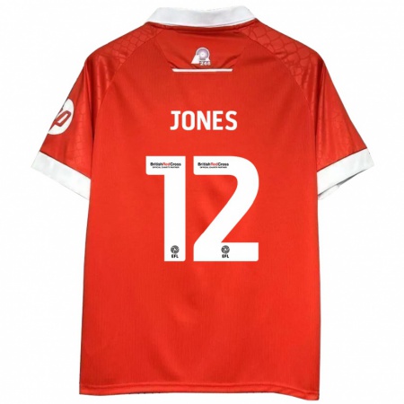 Kandiny Kinderen Carra Jones #12 Rood Wit Thuisshirt Thuistenue 2024/25 T-Shirt