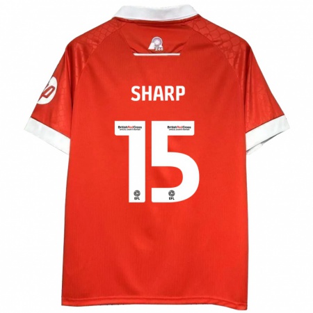 Kandiny Kinderen Katie Sharp #15 Rood Wit Thuisshirt Thuistenue 2024/25 T-Shirt