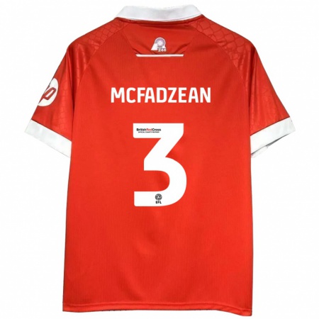 Kandiny Kinderen Callum Mcfadzean #3 Rood Wit Thuisshirt Thuistenue 2024/25 T-Shirt