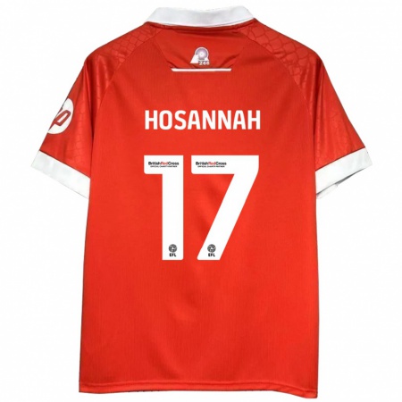 Kandiny Bambino Maglia Bryce Hosannah #17 Rosso Bianco Kit Gara Home 2024/25 Maglietta