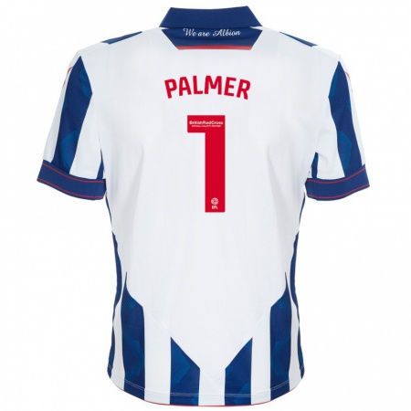 Kandiny Kinderen Alex Palmer #1 Wit Donkerblauw Thuisshirt Thuistenue 2024/25 T-Shirt