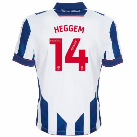 Kandiny Kinderen Torbjørn Heggem #14 Wit Donkerblauw Thuisshirt Thuistenue 2024/25 T-Shirt