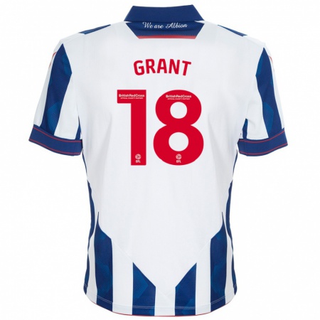 Kandiny Kinderen Karlan Grant #18 Wit Donkerblauw Thuisshirt Thuistenue 2024/25 T-Shirt