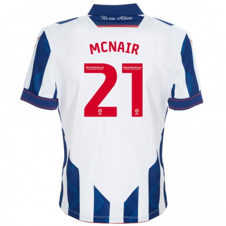 Kandiny Kinderen Paddy Mcnair #21 Wit Donkerblauw Thuisshirt Thuistenue 2024/25 T-Shirt