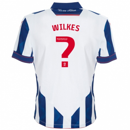 Kandiny Kinderen Liam Wilkes #0 Wit Donkerblauw Thuisshirt Thuistenue 2024/25 T-Shirt