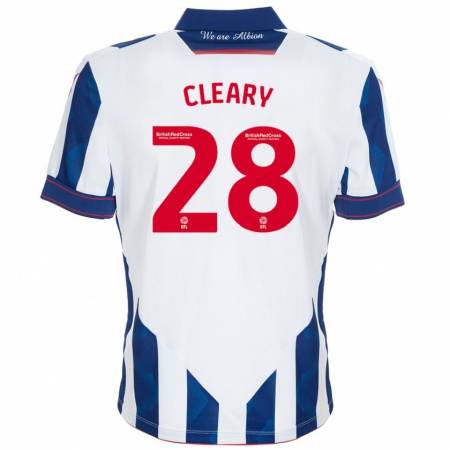 Kandiny Kinderen Reyes Cleary #28 Wit Donkerblauw Thuisshirt Thuistenue 2024/25 T-Shirt