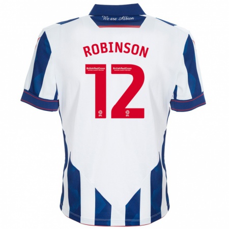 Kandiny Kinderen Leanne Robinson #12 Wit Donkerblauw Thuisshirt Thuistenue 2024/25 T-Shirt