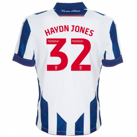 Kandiny Kinderen Mackenzie Haydn-Jones #32 Wit Donkerblauw Thuisshirt Thuistenue 2024/25 T-Shirt