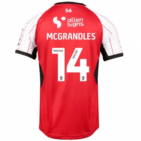 Kandiny Kinderen Conor Mcgrandles #14 Wit Thuisshirt Thuistenue 2024/25 T-Shirt