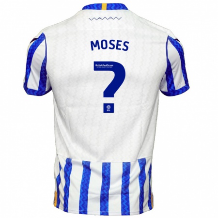 Kandiny Kinderen Devlan Moses #0 Blauw Wit Thuisshirt Thuistenue 2024/25 T-Shirt