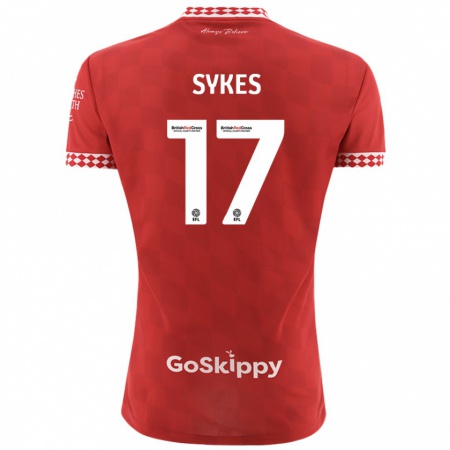 Kandiny Kinderen Mark Sykes #17 Rood Thuisshirt Thuistenue 2024/25 T-Shirt