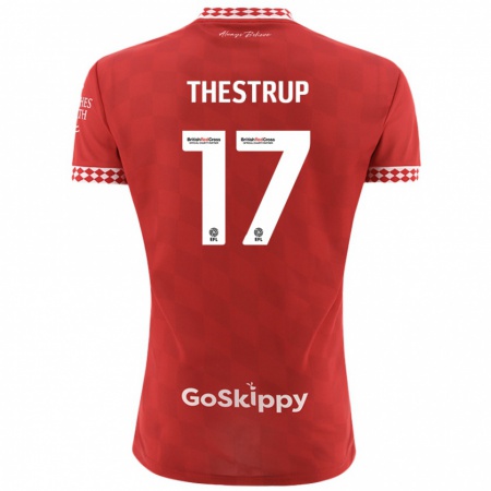 Kandiny Kinderen Amalie Thestrup #17 Rood Thuisshirt Thuistenue 2024/25 T-Shirt