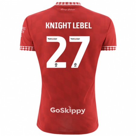 Kandiny Kinderen Jamie Knight-Lebel #27 Rood Thuisshirt Thuistenue 2024/25 T-Shirt