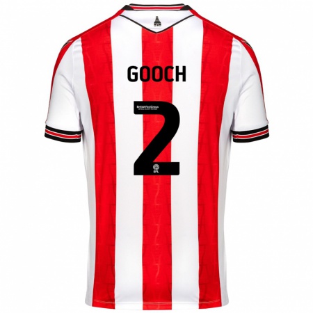 Kandiny Kinderen Lynden Gooch #2 Rood Wit Thuisshirt Thuistenue 2024/25 T-Shirt